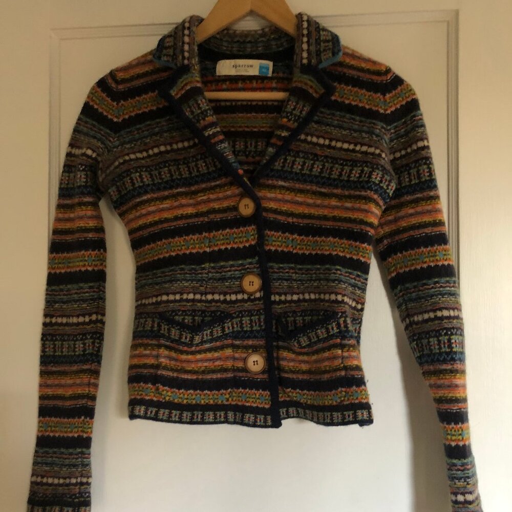 Anthropologie Sparrow Fair Isle Lambswool Cardigan